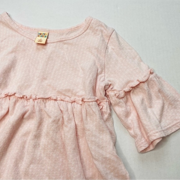 HARPER Canyon Bell Sleeve Ruffle Top in Soft Pink and White - Picture 4 of 7
